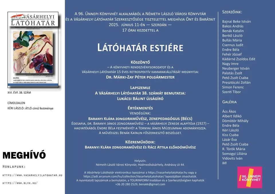 A Vásárhelyi Látóhatár bemutató estje